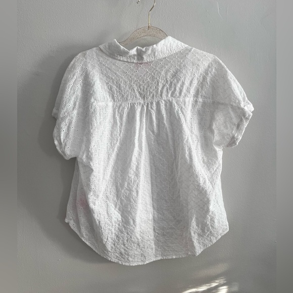 HEARTS OF PALM White Eyelet Short Sleeve Short Sleeve Top - Picture 2 of 4